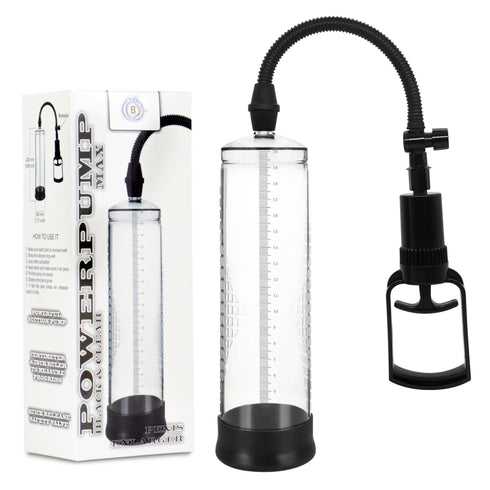 B-Series Power Pump Max Black & Clear Penis Enlarger