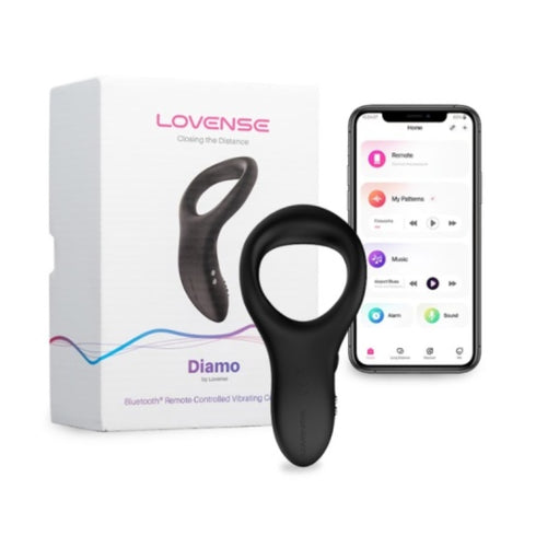 Lovense Diamo App-Controlled Vibrating C-Ring Black
