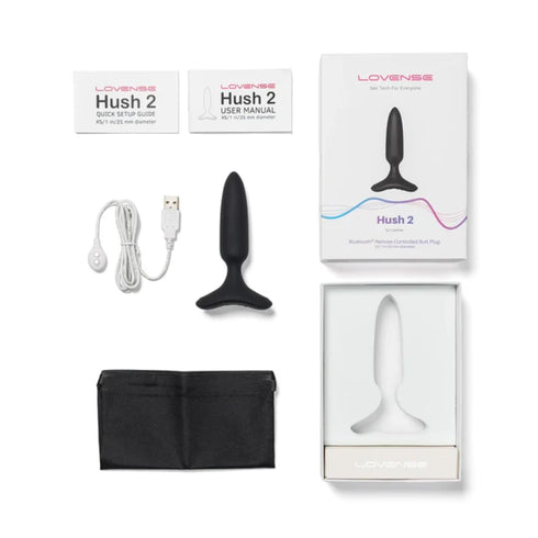 Lovense Hush 2 Remote App-Controlled 1" Butt Plug Black