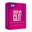 A close-up shot of a hot pink and purple product box for "Intt Suck My Clit" clitoral suction effect gel. The box features bold white lettering and indicates a "Wild Strawberry" flavor and a volume of 15 ml.