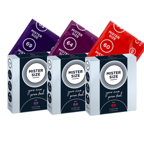 Mister Size Large Condoms Sampler 3 Boxes x 3