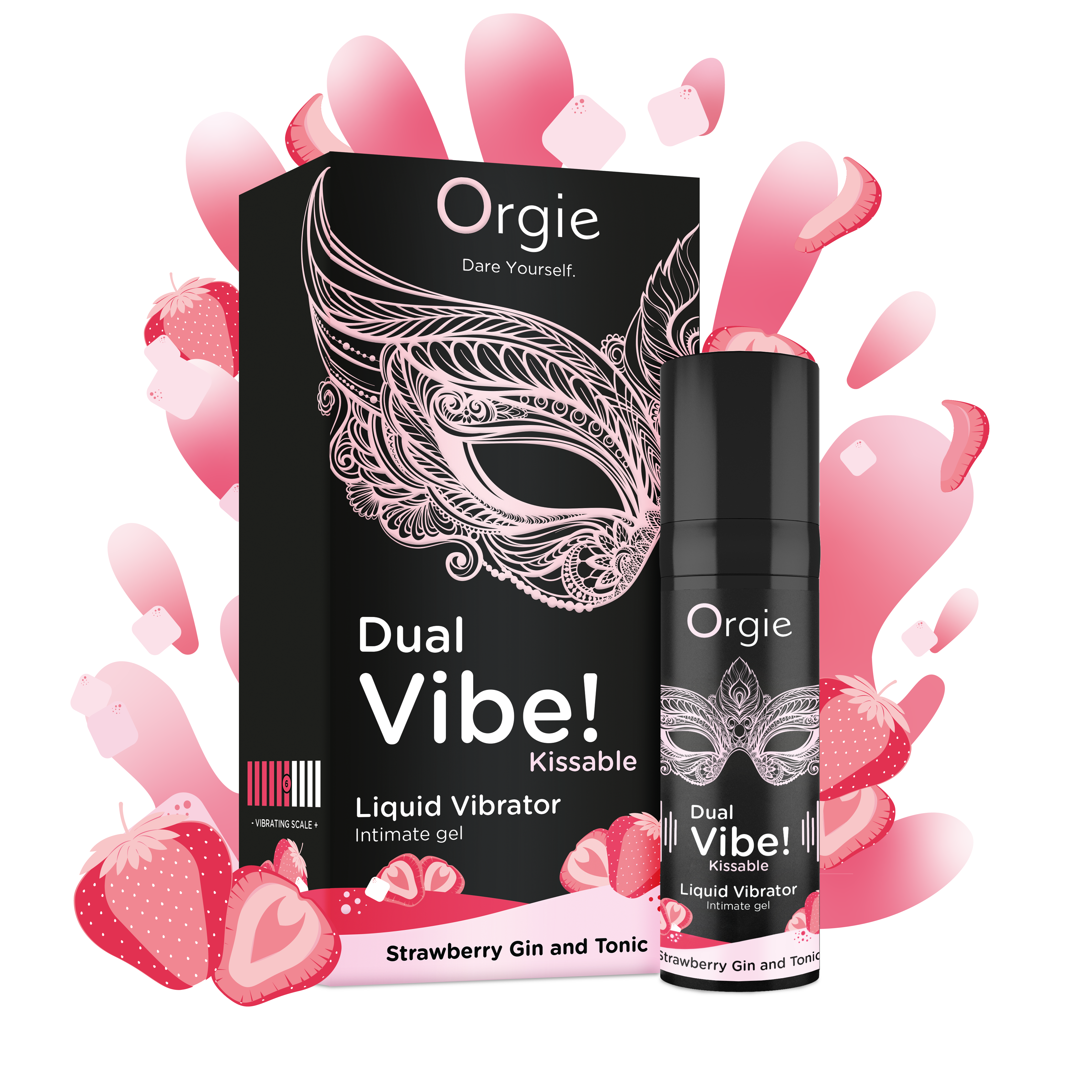 Orgie Dual Vibe Kissable Gel Strawberry Gin & Tonic 15ml Secondary image