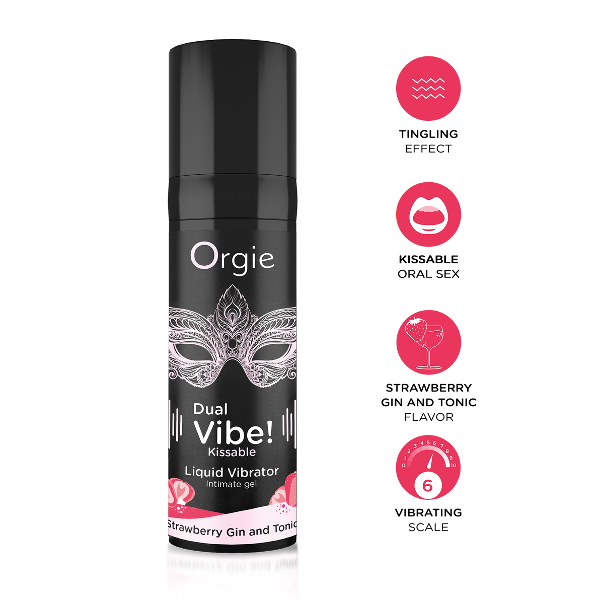 Orgie Dual Vibe Kissable Gel Strawberry Gin & Tonic 0.5 fl oz