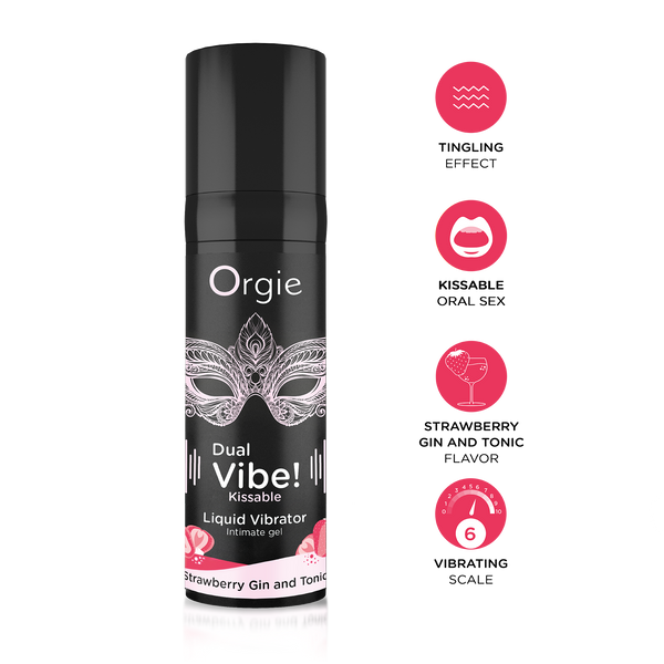 Orgie Dual Vibe Kissable Gel Strawberry Gin & Tonic 0.5 fl oz