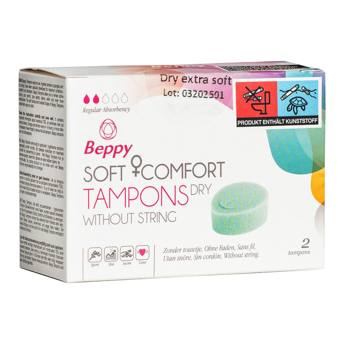 Beppy Soft Comfort Tampons Dry box front Main image