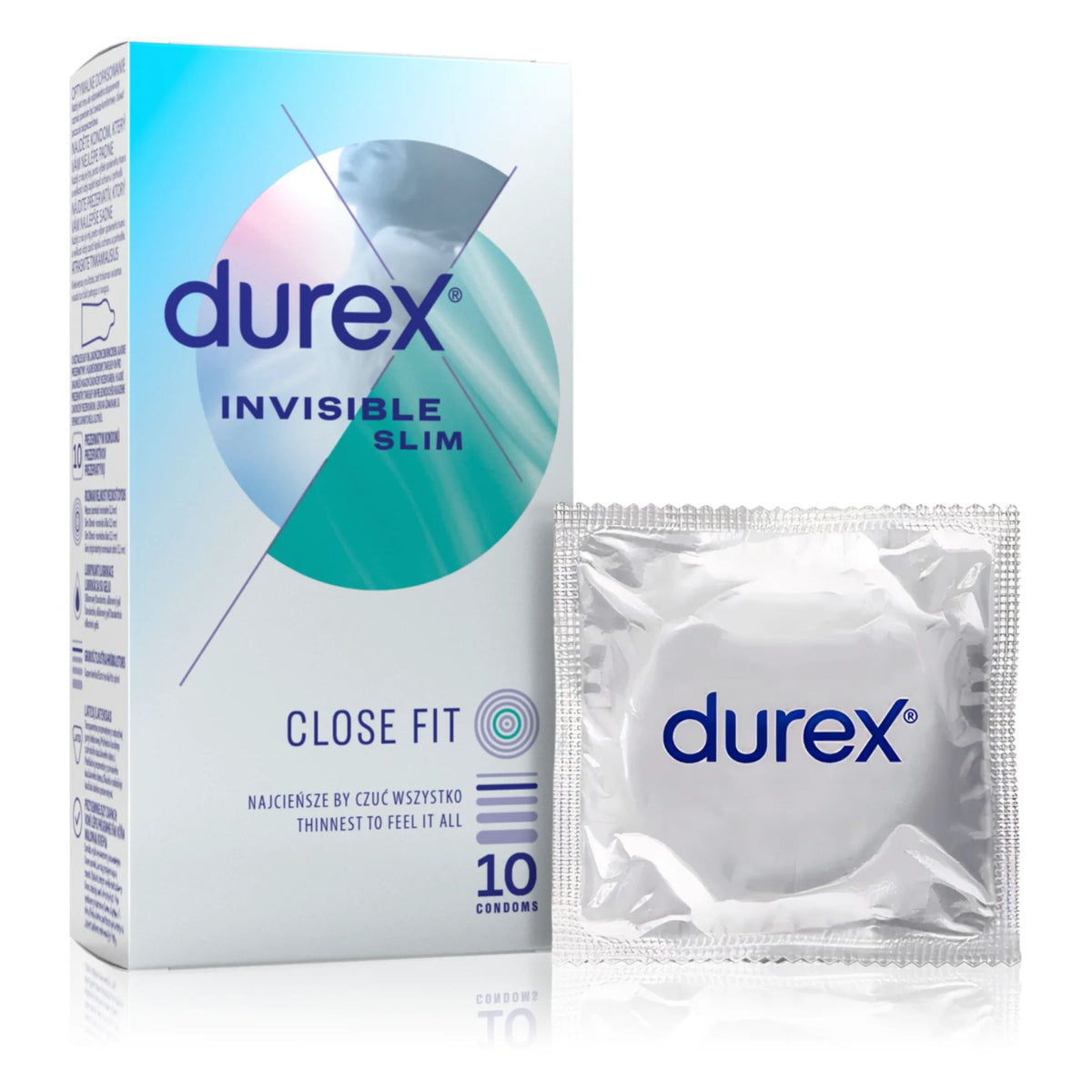Durex Invisible SLIM Box 10 | WorldCondoms Main image
