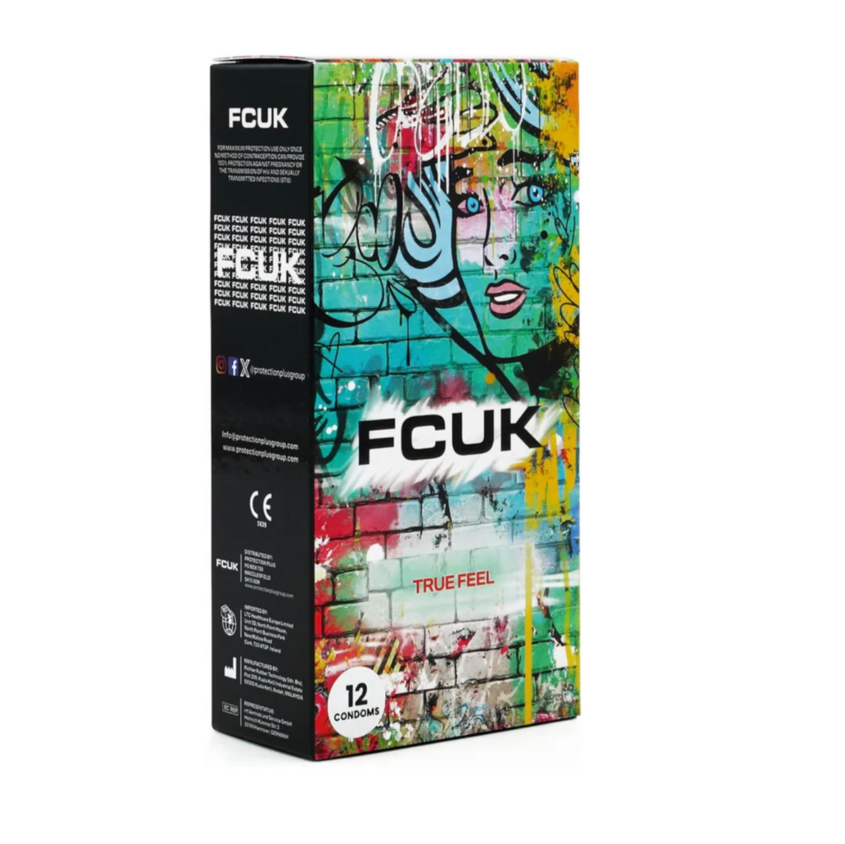 FCUK True Feel Condoms Graffiti Design Box 12 | WorldCondoms Main image