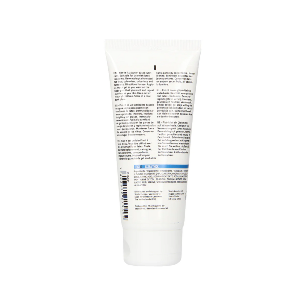 Back view of the 100ml lubricant tube, displaying multi-language instructions.