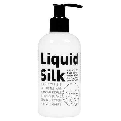 Liquid Silk Bodywise the subtle art of making people fit together and reducing friction in relationships. Luxury non-tacky water-based sensual lubricant.