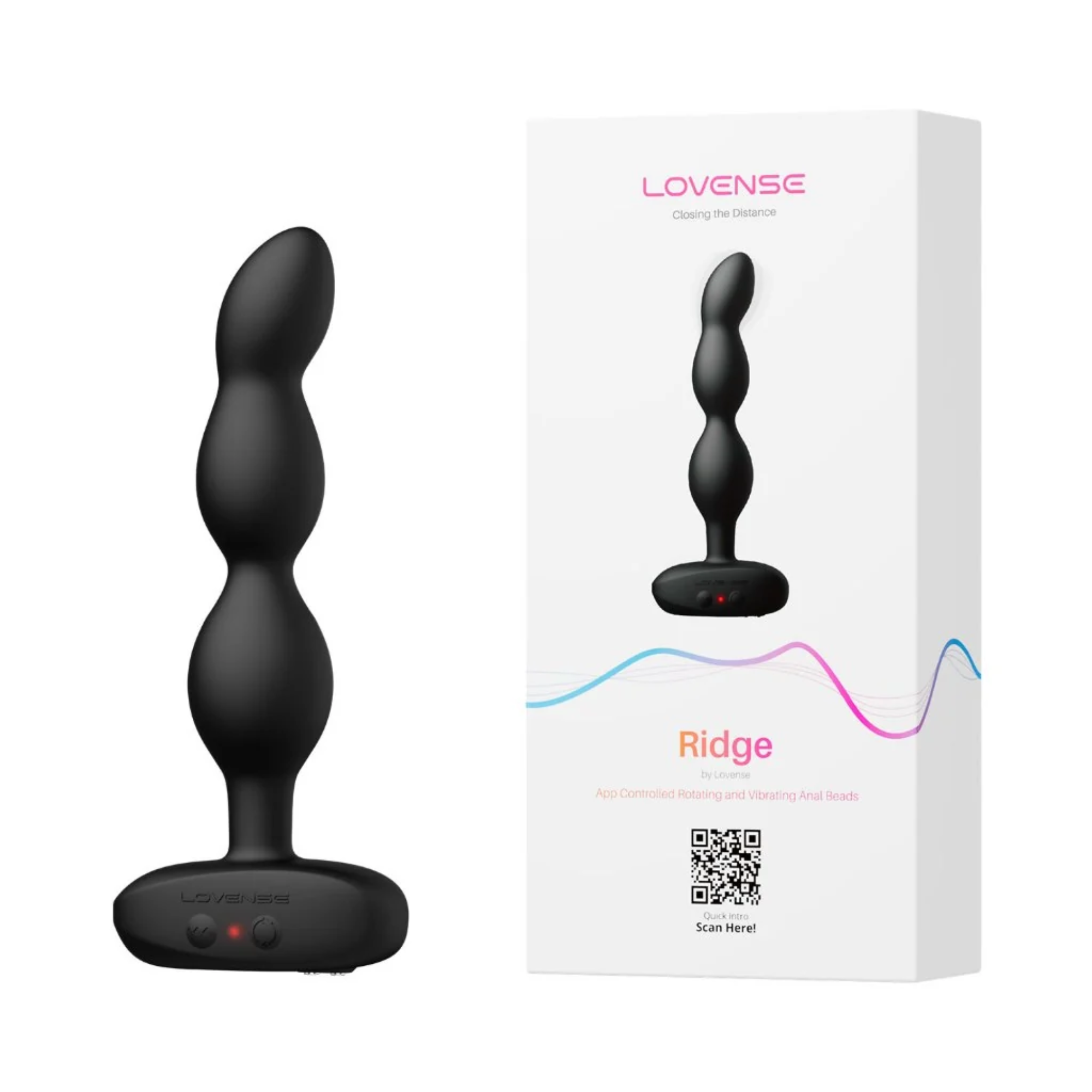 Lovense Ridge App-Controlled Vibrating and Rotating Anal Beads Black Secondary image
