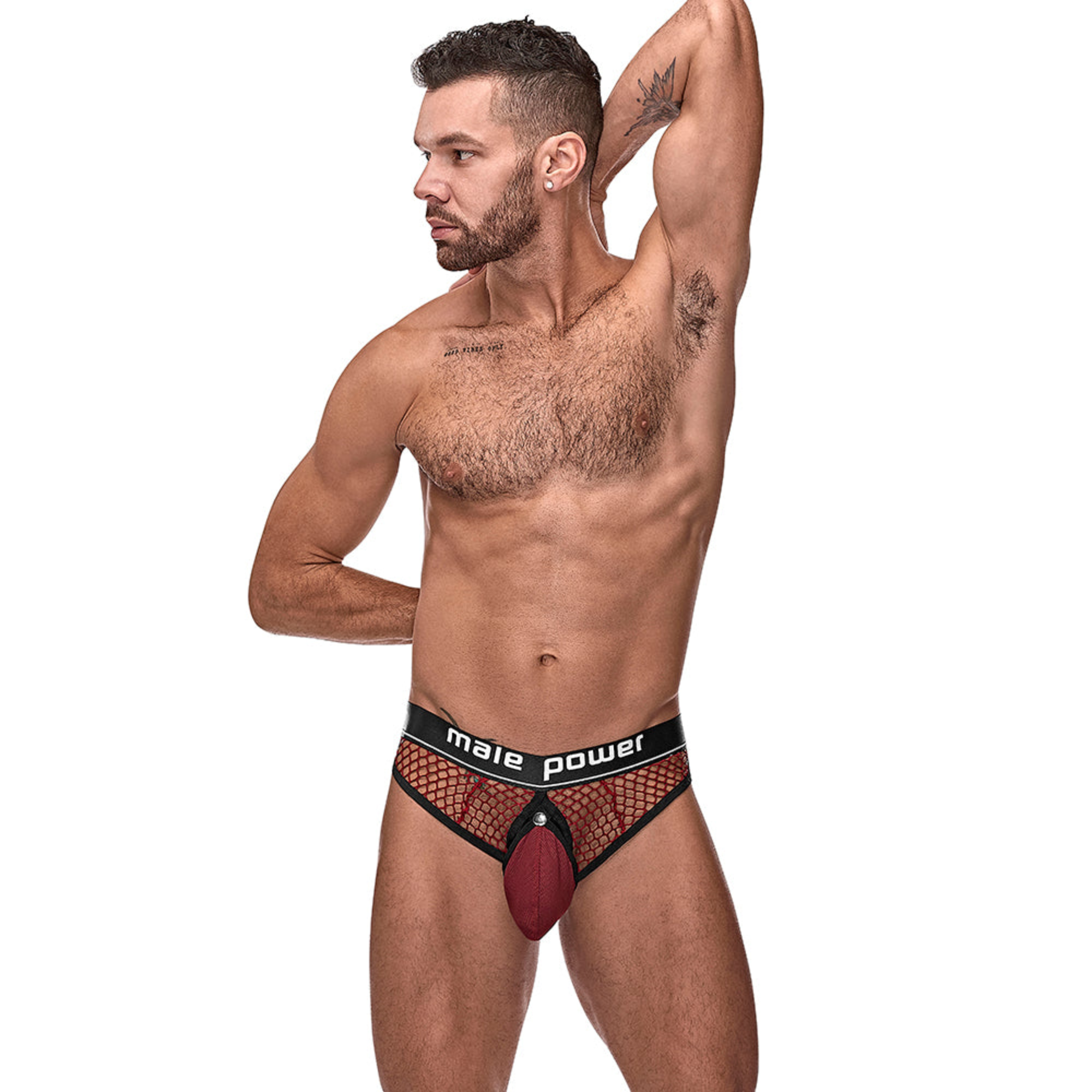 Male Power The Ultimate Duo Thong & C-Ring Burgundy L/XL Secondary image