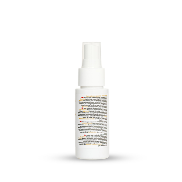 A white plastic spray bottle with a white pump dispenser, shown from the back against a plain white background.