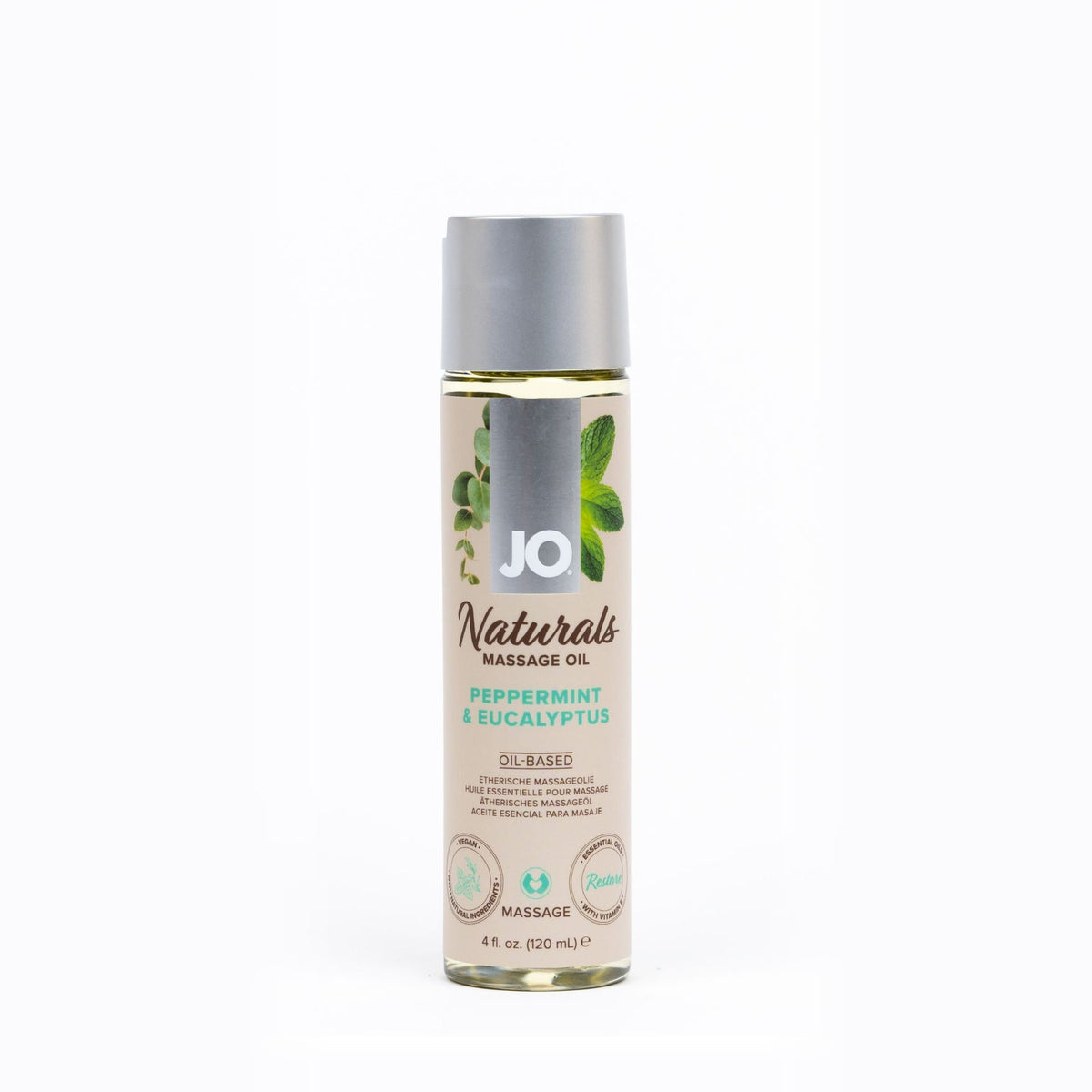 JO Naturals Massage Oil Peppermint & Eucalyptus 4 fl.oz Main image