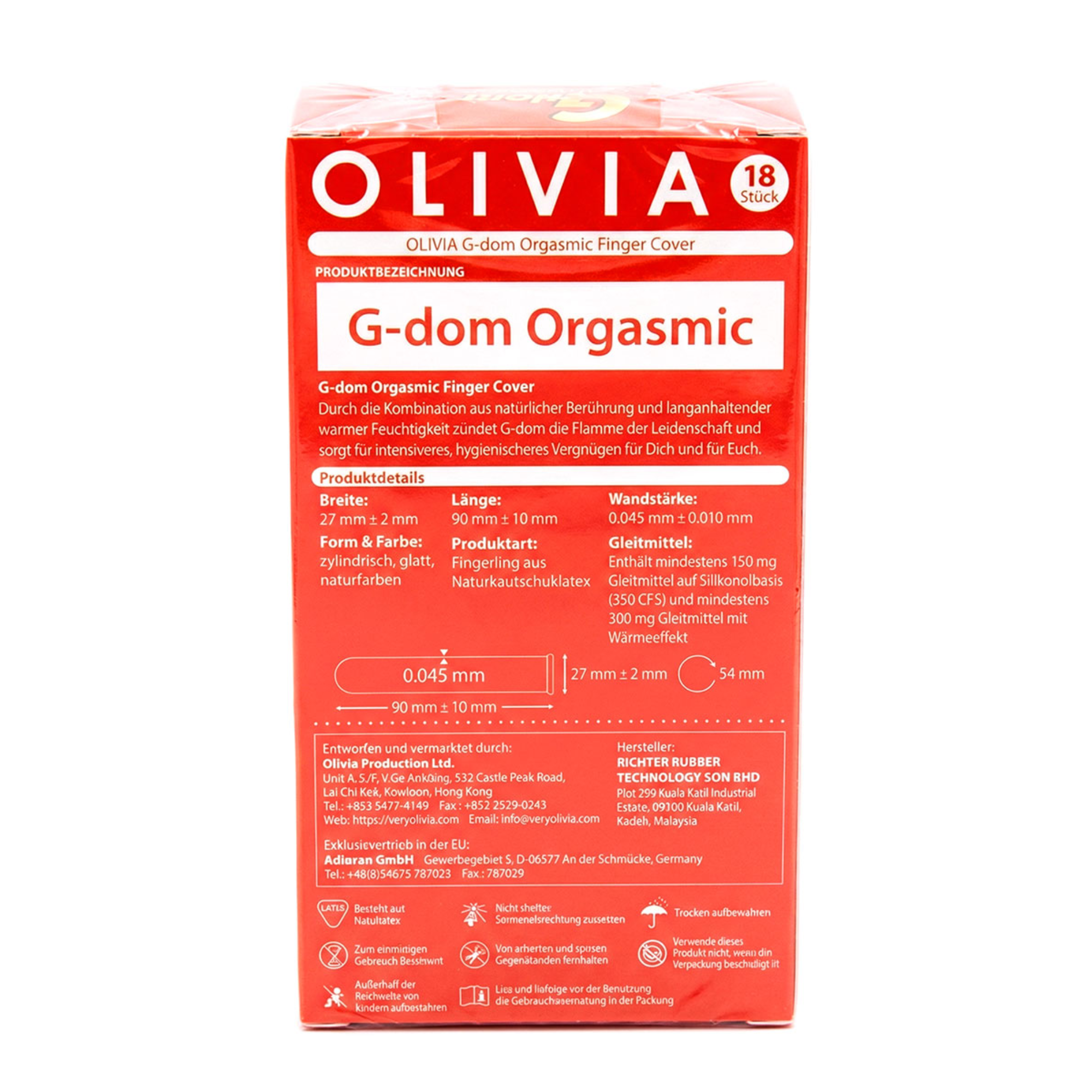 Olivia G-Dom Orgasmic Finger Cover 18 Pack Secondary image