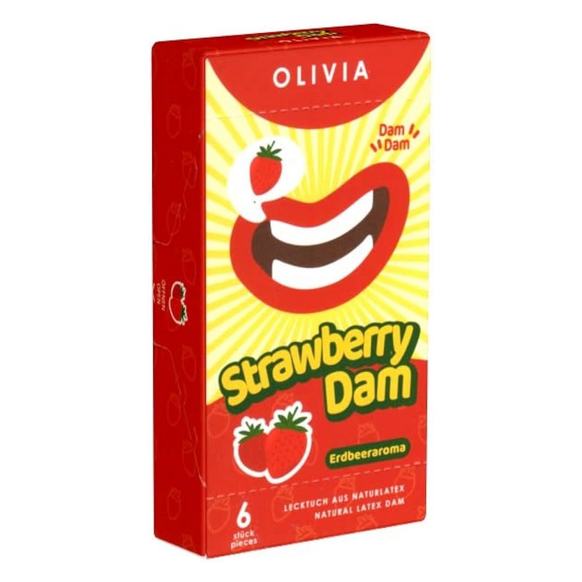Olivia Strawberry Dams Pack 6 | WorldCondoms Main image