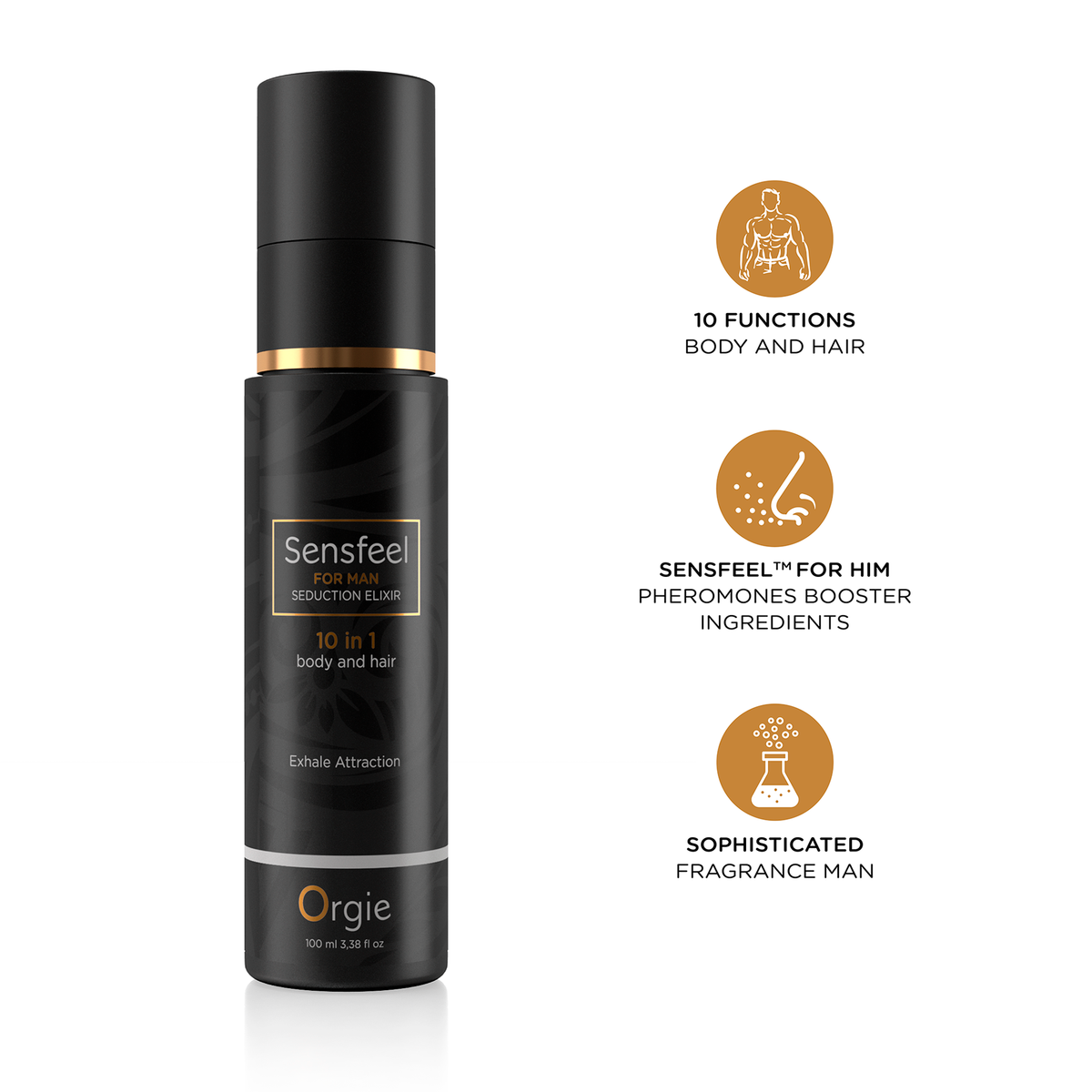 Orgie Sensfeel Seduction Elixir for Man 10in1 Body & Hair 3.38 fl oz