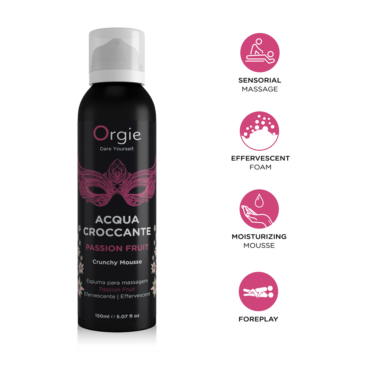 Orgie Acqua Croccante Passion Fruit Crunchy Mousse 150ml