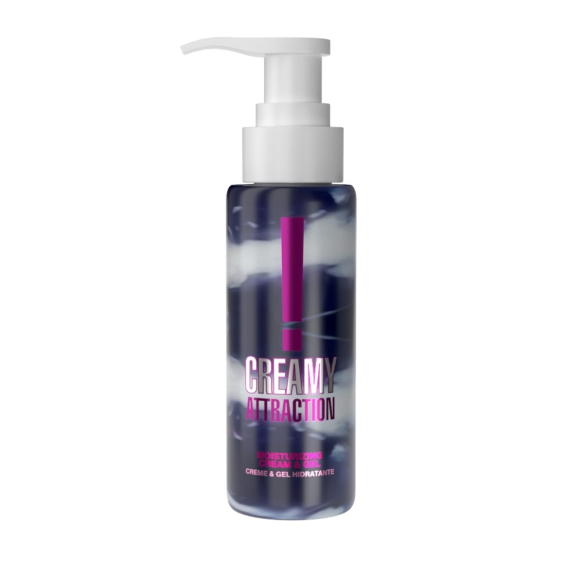 intt Creamy Attraction Cream Blackberry pump bottle in a white background.