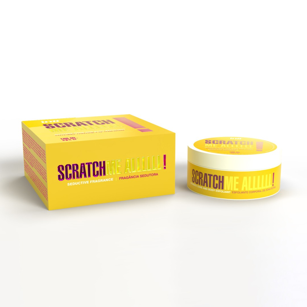 intt Scratch Me All Intimate Zone & Body Exfoliant 3.4 fl.oz and box in a white background. Main image
