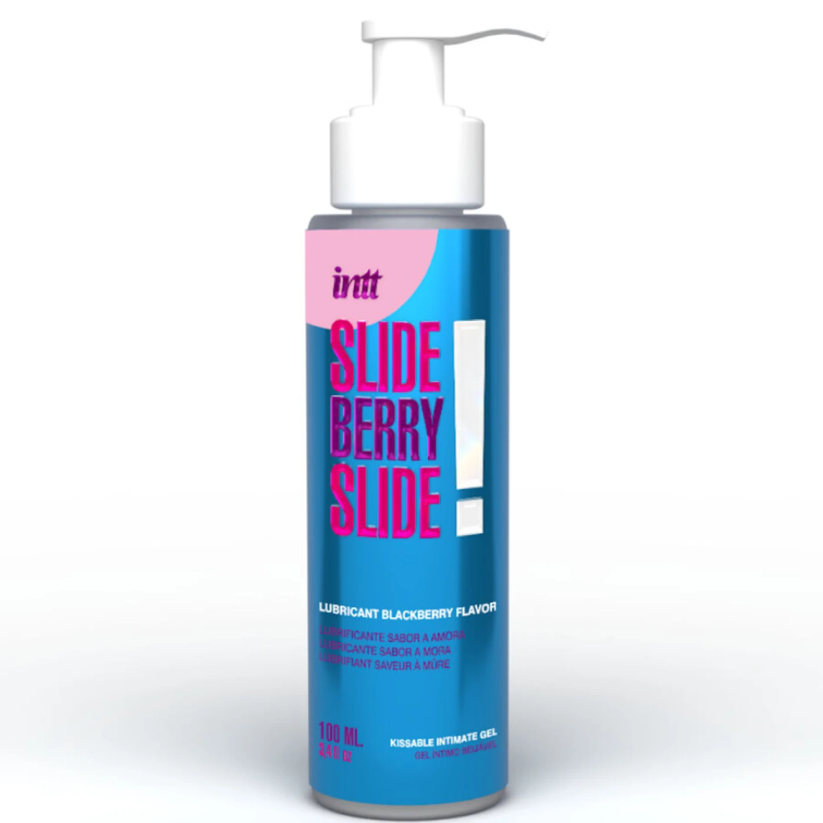 intt Slide Berry Slide Kissable Intimate Gel in Blackberry flavor, 100 ml pump bottle. Main image