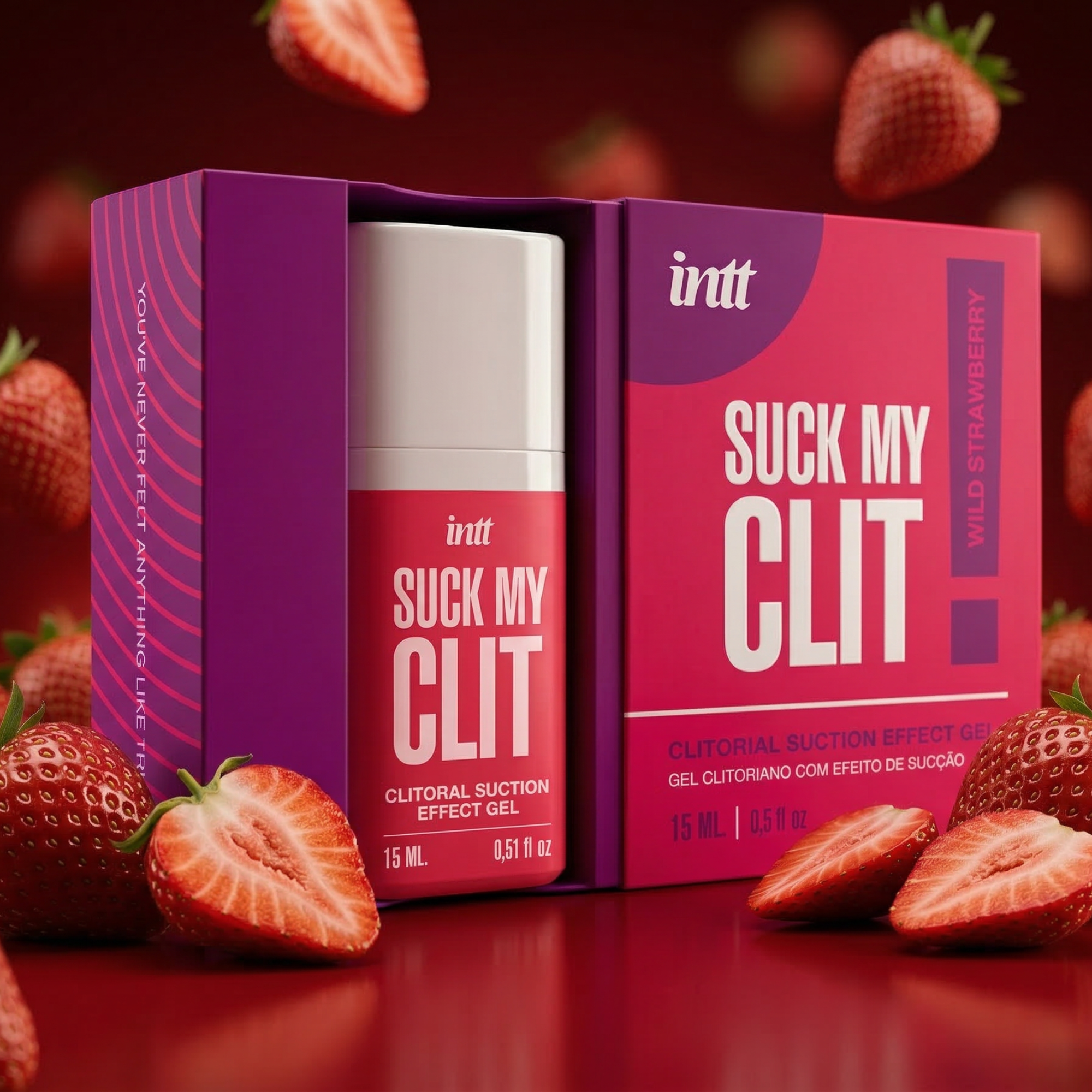 intt Suck My Clit Wild Strawberry Suction Effect Gel 0.5 fl oz Secondary image