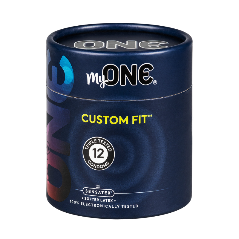 myOne Custom Fit softer latex condoms. Large size condoms box 12