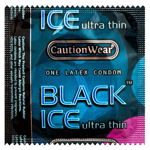 Caution Wear Black Ice Condoms | WorldCondoms Main image