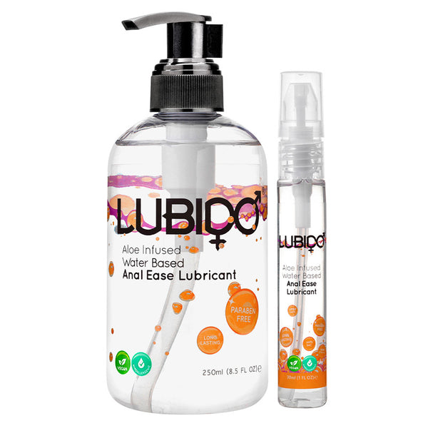 Lubido Anal Ease Aloe Infused Lubricant 250ml and 30ml Bottle