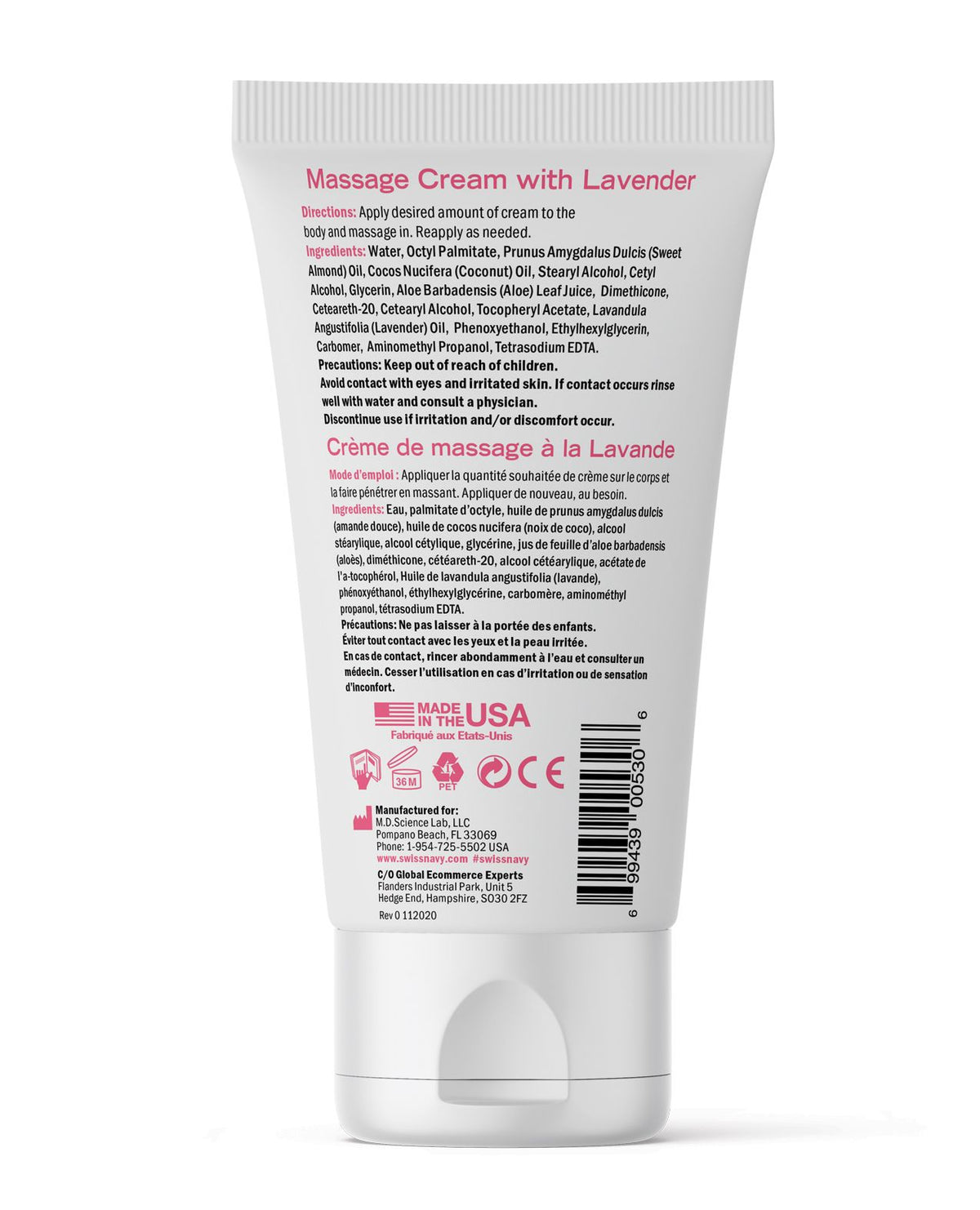 Swiss Navy Desire Massage Cream Lavender 5 oz