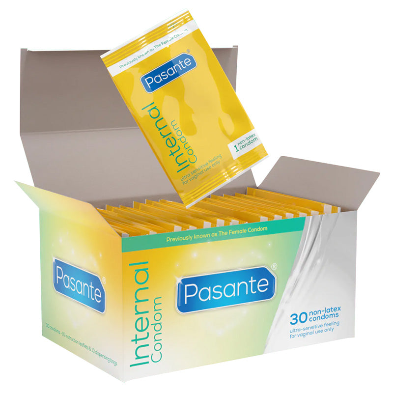 Pasante Internal Box 30 non-latex condoms ultra-sensitive feeling for vaginal use only